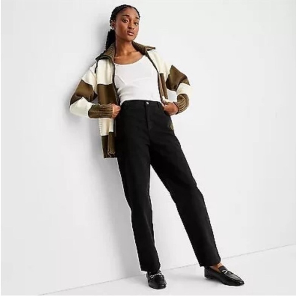 Future Collective High Rise Straight Twill Pant Yoke Seam Sz 12 Reese Blutstein - Picture 5 of 14